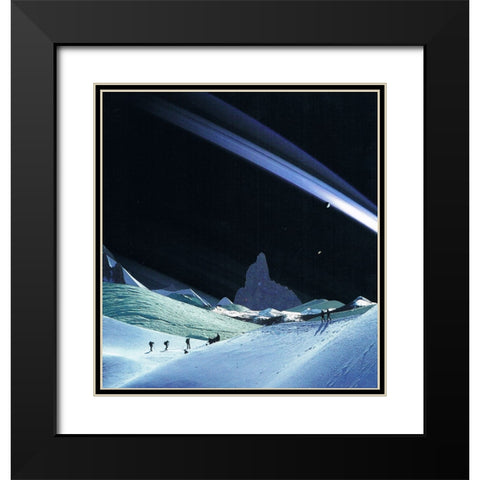 Distant Black Modern Wood Framed Art Print with Double Matting by Wonder, Howie