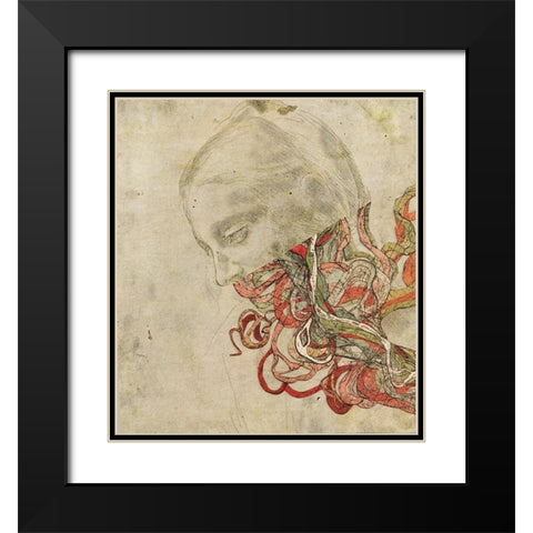 Contour Black Modern Wood Framed Art Print with Double Matting by Wonder, Howie