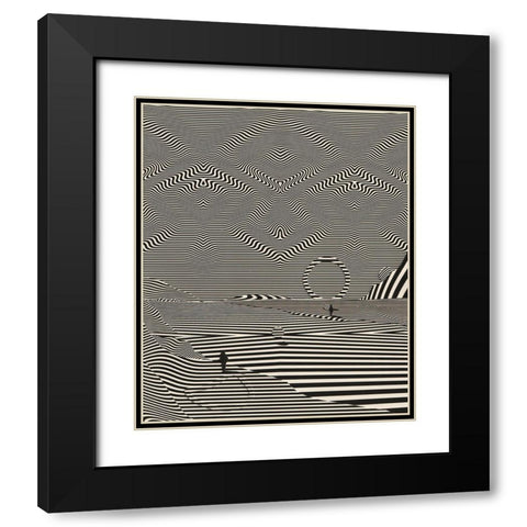 Fragments Black Modern Wood Framed Art Print with Double Matting by Wonder, Howie