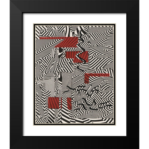 Intersect Black Modern Wood Framed Art Print with Double Matting by Wonder, Howie