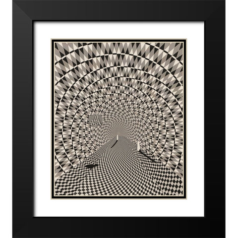 Nested Dimensions Black Modern Wood Framed Art Print with Double Matting by Wonder, Howie