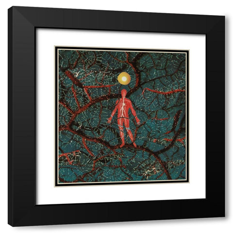 Neural Net Black Modern Wood Framed Art Print with Double Matting by Wonder, Howie