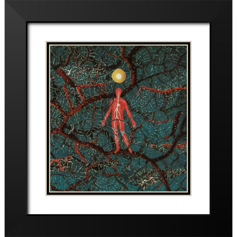 Neural Net Black Modern Wood Framed Art Print with Double Matting by Wonder, Howie