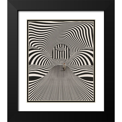 Out The Blue Black Modern Wood Framed Art Print with Double Matting by Wonder, Howie