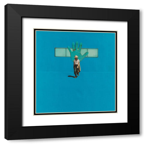 Pause Black Modern Wood Framed Art Print with Double Matting by Wonder, Howie
