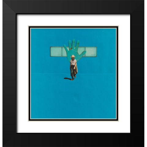 Pause Black Modern Wood Framed Art Print with Double Matting by Wonder, Howie