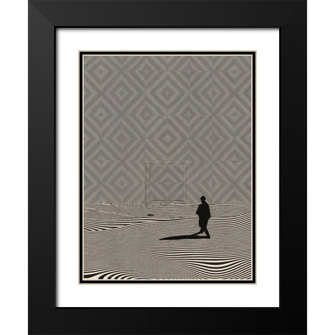 Simultaneity Black Modern Wood Framed Art Print with Double Matting by Wonder, Howie