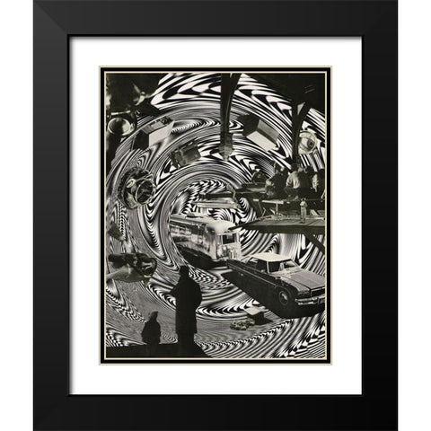 Spin Black Modern Wood Framed Art Print with Double Matting by Wonder, Howie