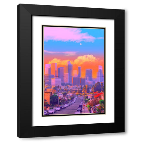 Fire Sunset Black Modern Wood Framed Art Print with Double Matting by Orozco, Danner