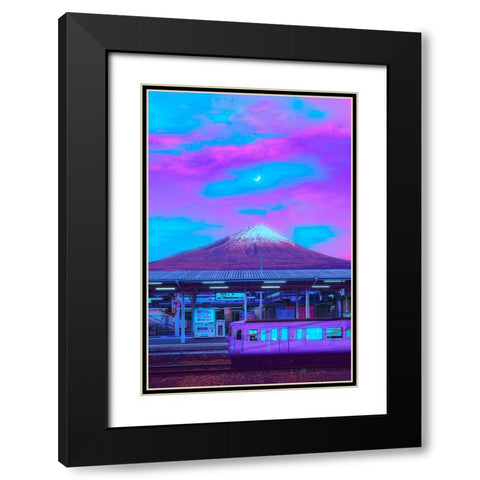 Fuji Express Black Modern Wood Framed Art Print with Double Matting by Orozco, Danner