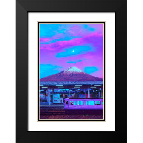 Fuji Express Black Modern Wood Framed Art Print with Double Matting by Orozco, Danner