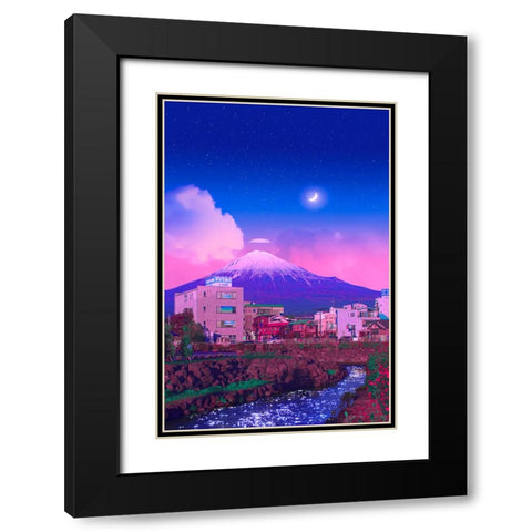 Fujisan Black Modern Wood Framed Art Print with Double Matting by Orozco, Danner