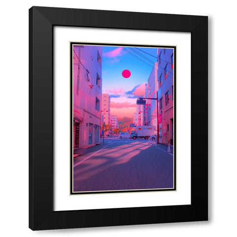 Matsuyama Pastel Sunset Black Modern Wood Framed Art Print with Double Matting by Orozco, Danner