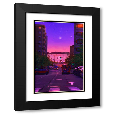 Mirage Black Modern Wood Framed Art Print with Double Matting by Orozco, Danner