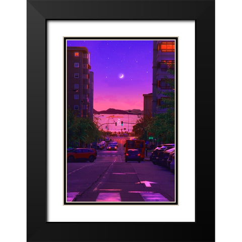 Mirage Black Modern Wood Framed Art Print with Double Matting by Orozco, Danner