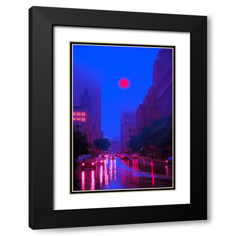 Rainlights Black Modern Wood Framed Art Print with Double Matting by Orozco, Danner