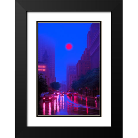 Rainlights Black Modern Wood Framed Art Print with Double Matting by Orozco, Danner