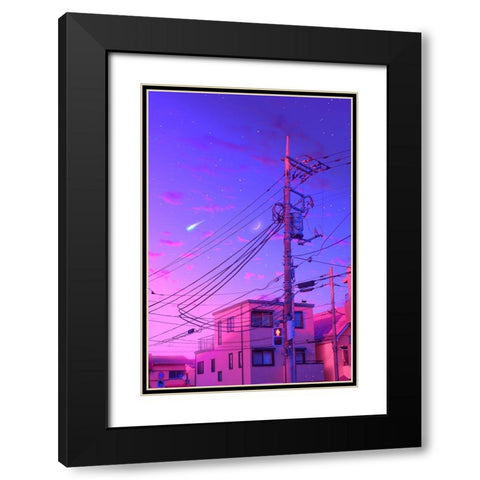 Soft Morning Black Modern Wood Framed Art Print with Double Matting by Orozco, Danner