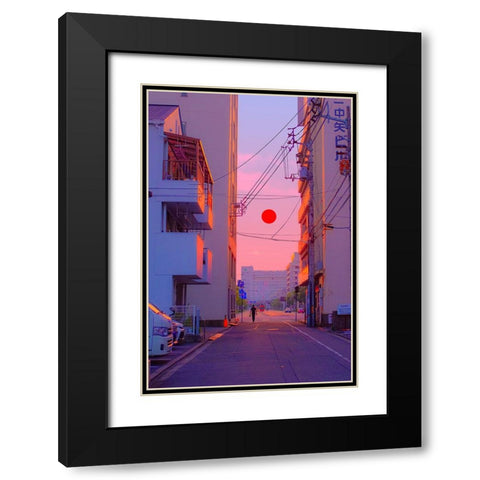 Sundown in Japan Black Modern Wood Framed Art Print with Double Matting by Orozco, Danner