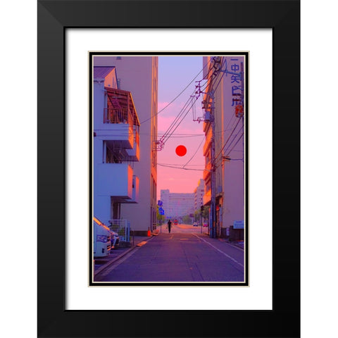 Sundown in Japan Black Modern Wood Framed Art Print with Double Matting by Orozco, Danner