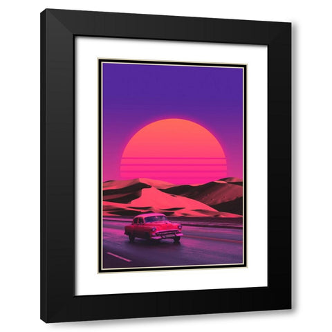 Vaporsun Road Black Modern Wood Framed Art Print with Double Matting by Orozco, Danner