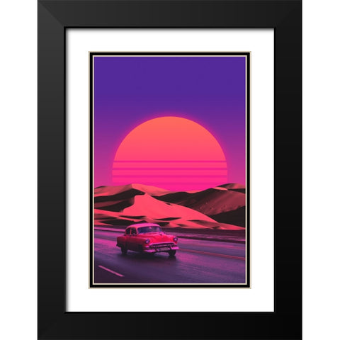 Vaporsun Road Black Modern Wood Framed Art Print with Double Matting by Orozco, Danner