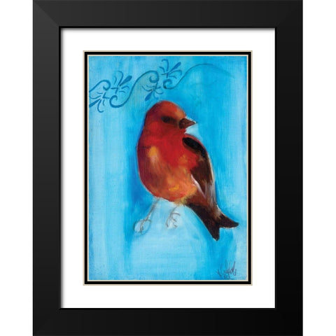 Bird Study II Black Modern Wood Framed Art Print with Double Matting by Adkin, Arielle