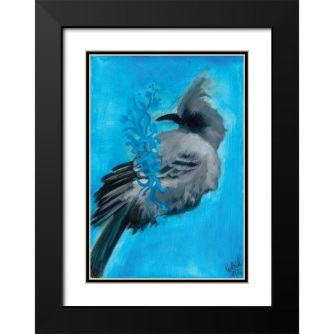 Bird Study IX Black Modern Wood Framed Art Print with Double Matting by Adkin, Arielle