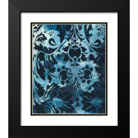 Indigo Patterns III Black Modern Wood Framed Art Print with Double Matting by Adkin, Arielle
