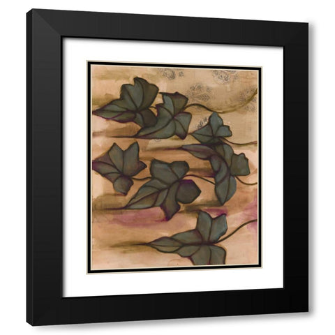 Leaves I Black Modern Wood Framed Art Print with Double Matting by Adkin, Arielle