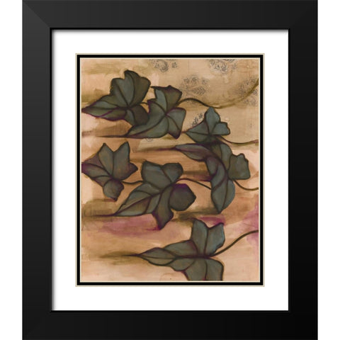 Leaves I Black Modern Wood Framed Art Print with Double Matting by Adkin, Arielle