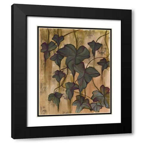 Leaves II Black Modern Wood Framed Art Print with Double Matting by Adkin, Arielle