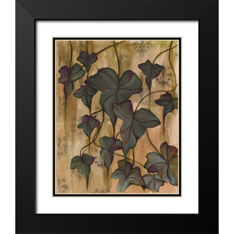 Leaves II Black Modern Wood Framed Art Print with Double Matting by Adkin, Arielle