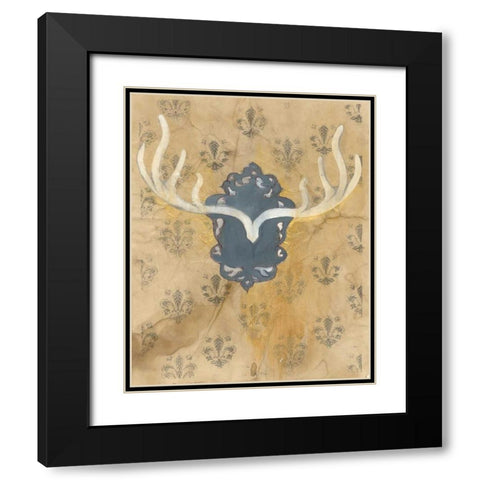 Faux Antlers Black Modern Wood Framed Art Print with Double Matting by Adkin, Arielle