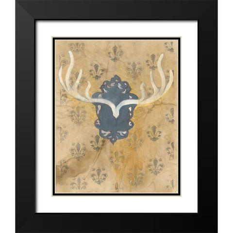 Faux Antlers Black Modern Wood Framed Art Print with Double Matting by Adkin, Arielle