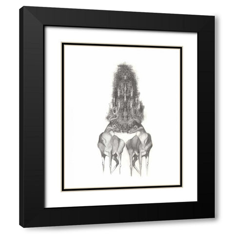 Deer I Black Modern Wood Framed Art Print with Double Matting by Adkin, Arielle