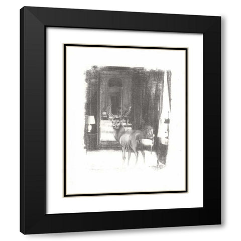 Deer II Black Modern Wood Framed Art Print with Double Matting by Adkin, Arielle