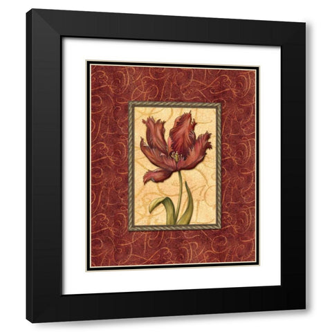 Red Passion II Black Modern Wood Framed Art Print with Double Matting by Audrey, Charlene