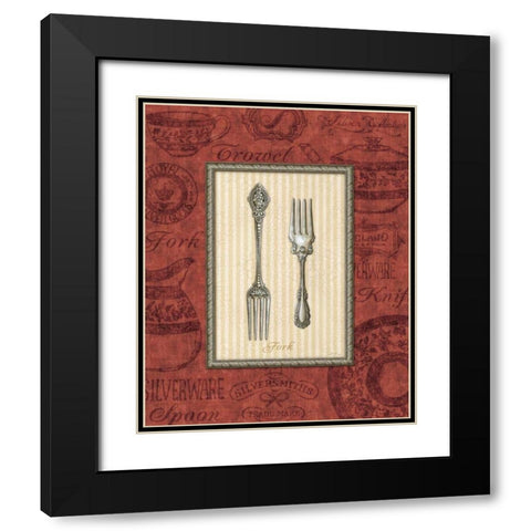 Fork Black Modern Wood Framed Art Print with Double Matting by Audrey, Charlene