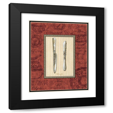 Knife Black Modern Wood Framed Art Print with Double Matting by Audrey, Charlene