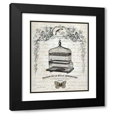 French Birdcage II Black Modern Wood Framed Art Print with Double Matting by Babbit, Gwendolyn