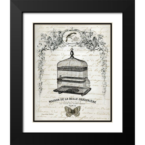 French Birdcage II Black Modern Wood Framed Art Print with Double Matting by Babbit, Gwendolyn