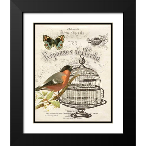 Music Bird I Black Modern Wood Framed Art Print with Double Matting by Babbitt, Gwendolyn