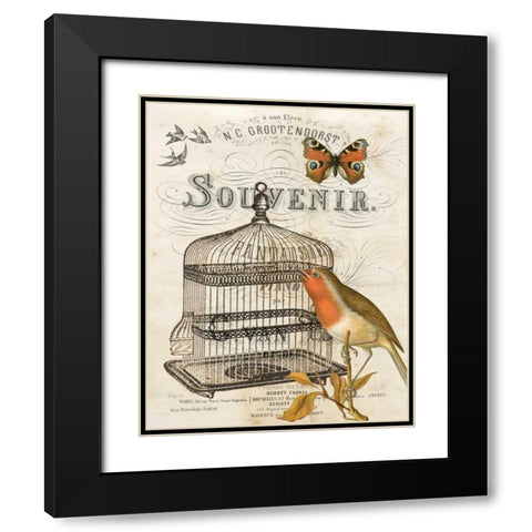 Music Bird II Black Modern Wood Framed Art Print with Double Matting by Babbitt, Gwendolyn