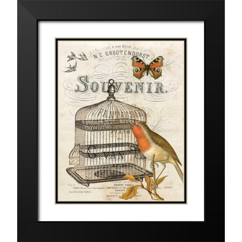 Music Bird II Black Modern Wood Framed Art Print with Double Matting by Babbitt, Gwendolyn