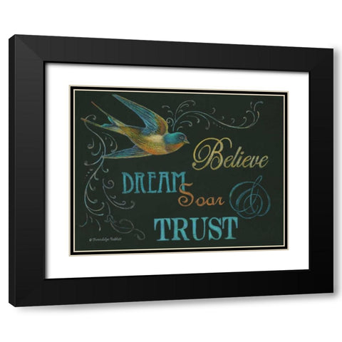 Believe and Bird Black Modern Wood Framed Art Print with Double Matting by Babbitt, Gwendolyn