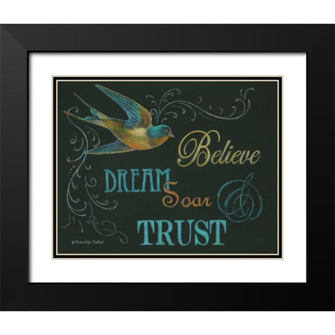 Believe and Bird Black Modern Wood Framed Art Print with Double Matting by Babbitt, Gwendolyn