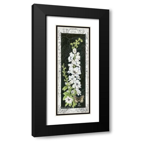 Delphinium Black Modern Wood Framed Art Print with Double Matting by Babbitt, Gwendolyn