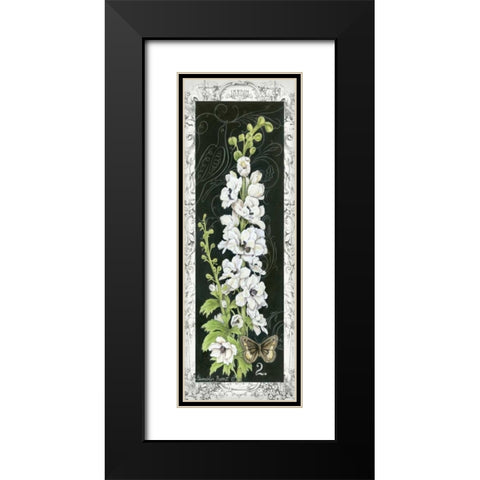 Delphinium Black Modern Wood Framed Art Print with Double Matting by Babbitt, Gwendolyn