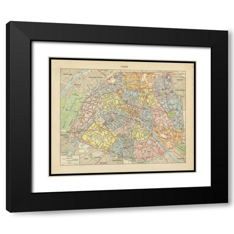 French Map I Black Modern Wood Framed Art Print with Double Matting by Babbitt, Gwendolyn